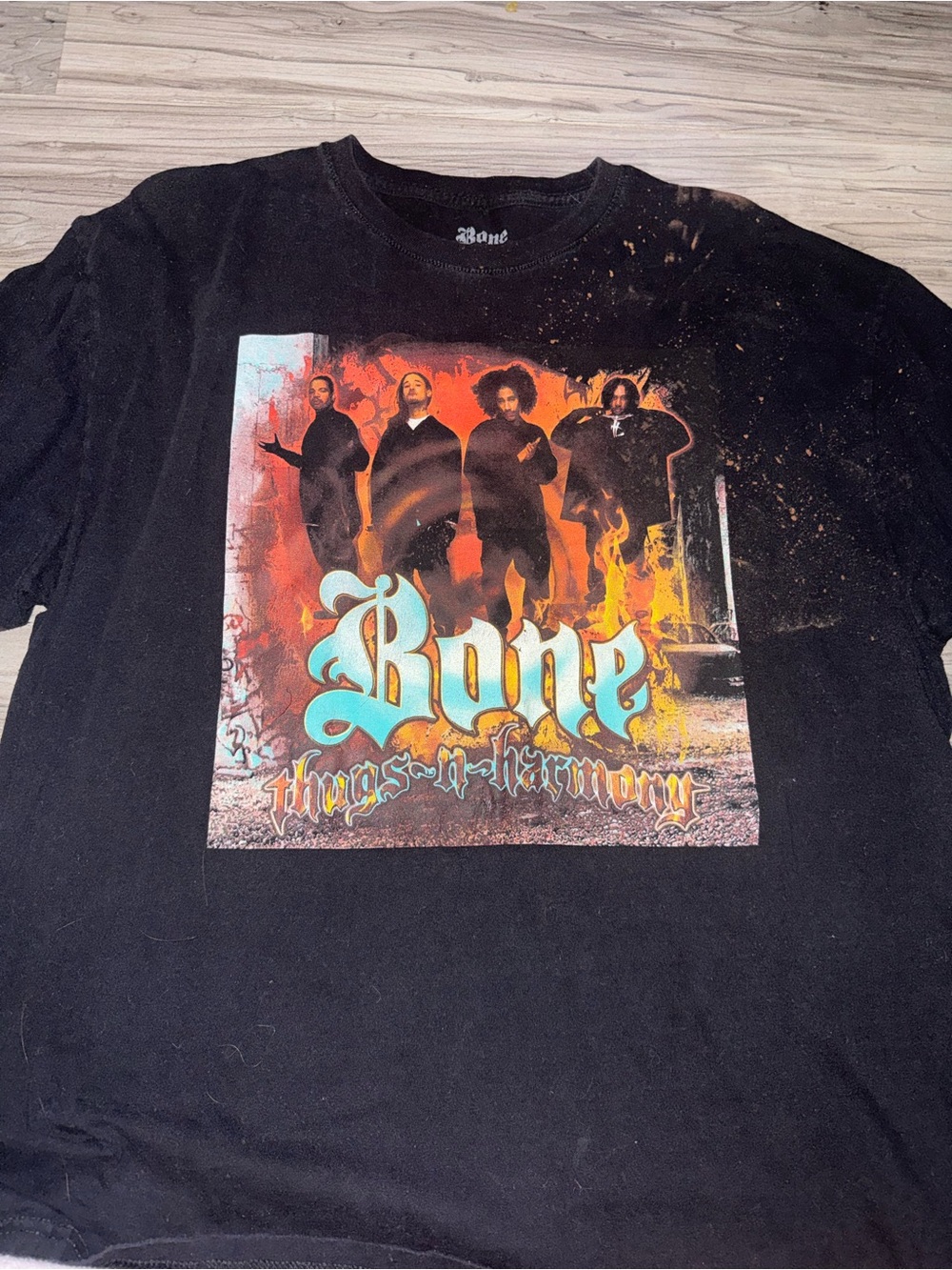 Bone Thugs-n-Harmony Graphic Tee - Black with Orange/Blue Print